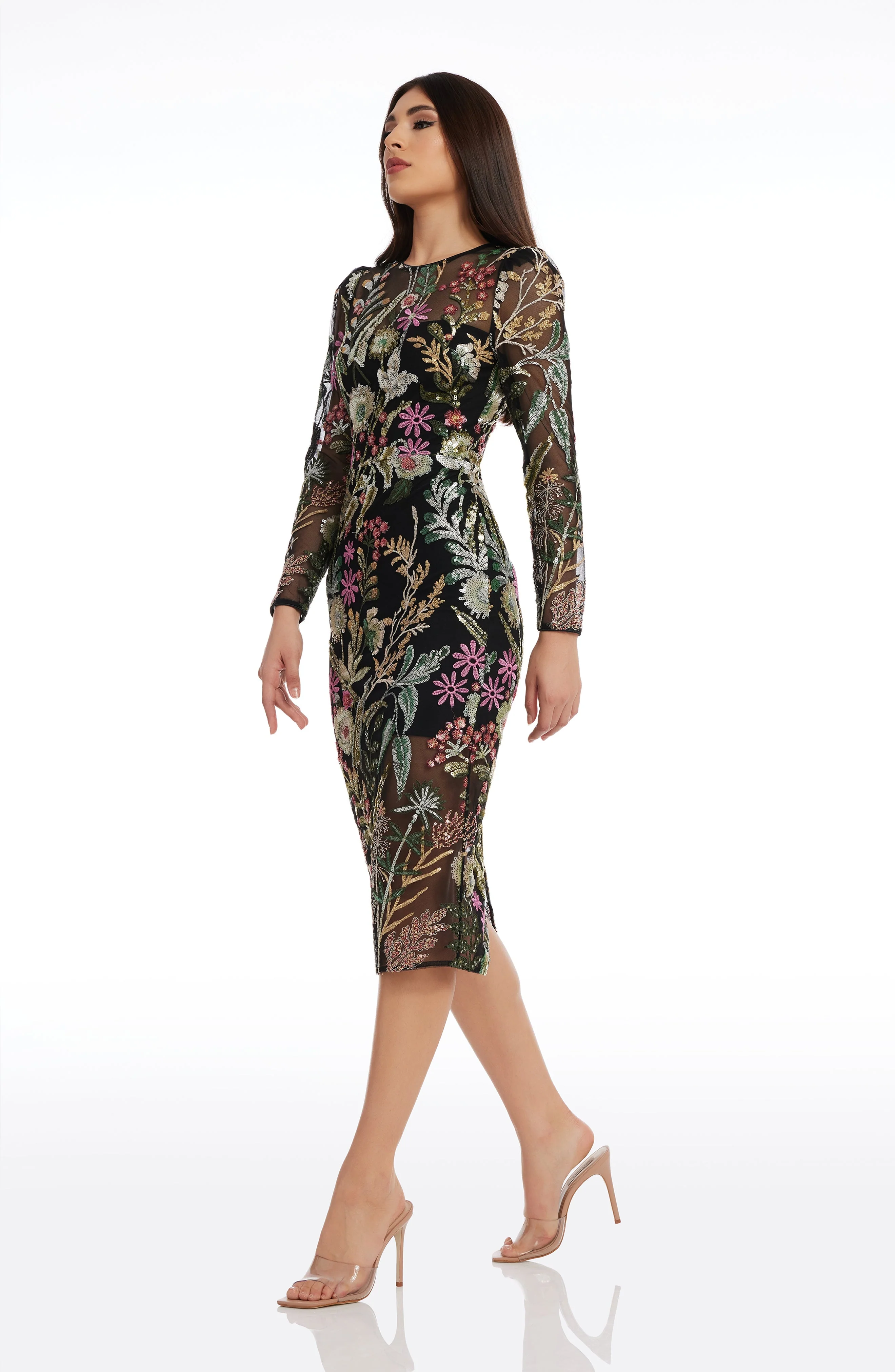 Sophia Floral Sequin Dress - Image 3
